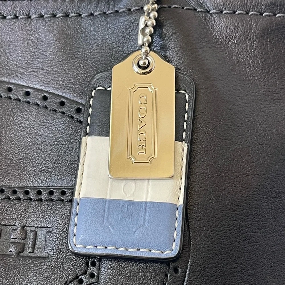 Coach Hampton Weekend color block leather tote bag - Picture 3 of 15